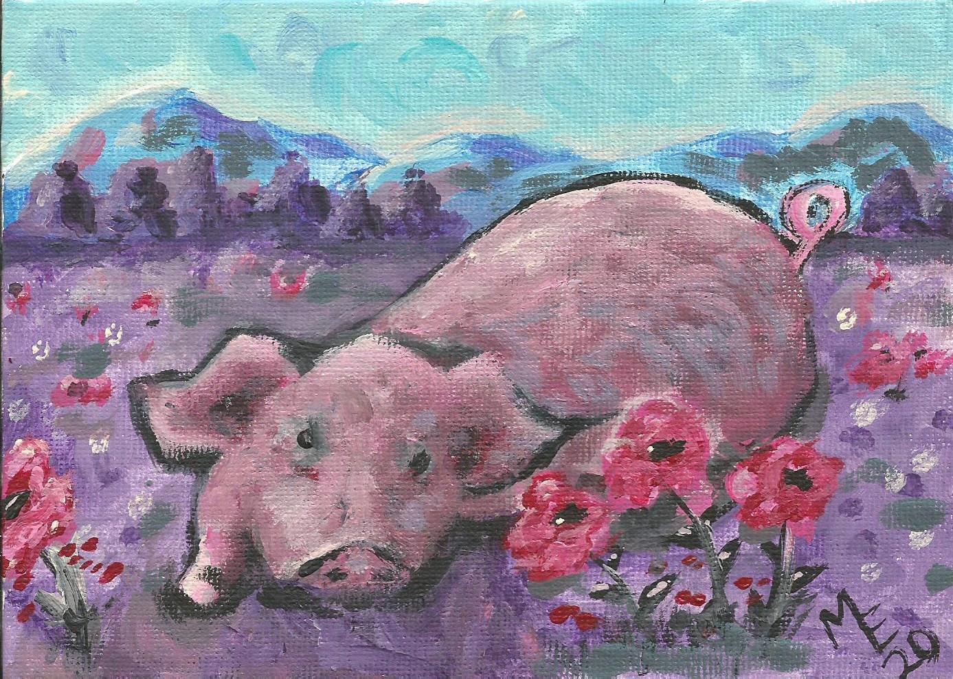 Pig & Flowers